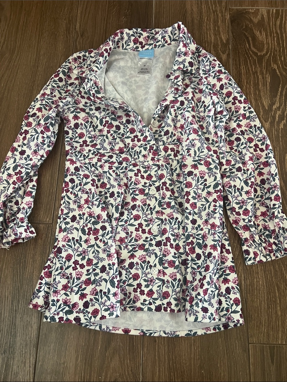 Draper James White Floral Button-Front Girls' Top